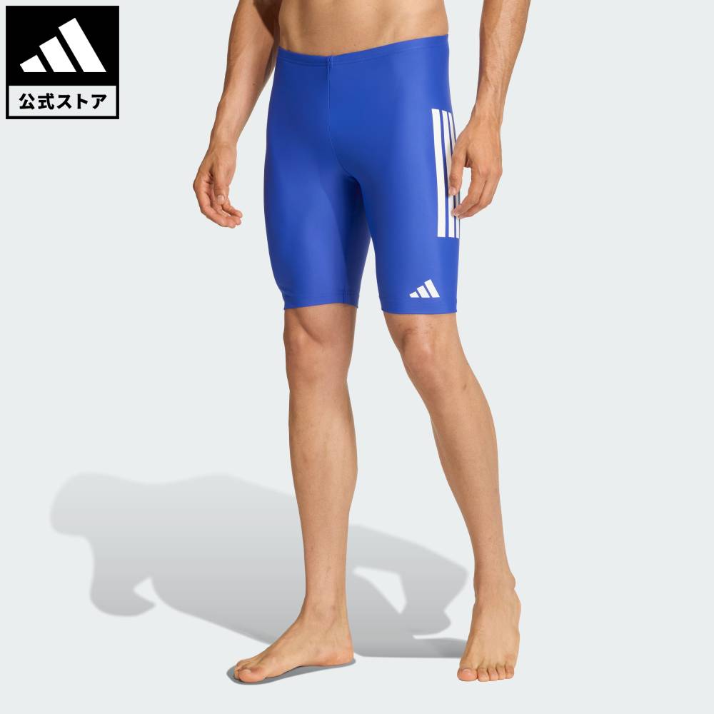 ADIDAS - 【公式】アディダス adidas 返品可 水泳 スリーストライプス スイム ハーフスパッツ 8インチ パフォーマンス メンズ ウェア・服 水着 青 ブルー KA3866