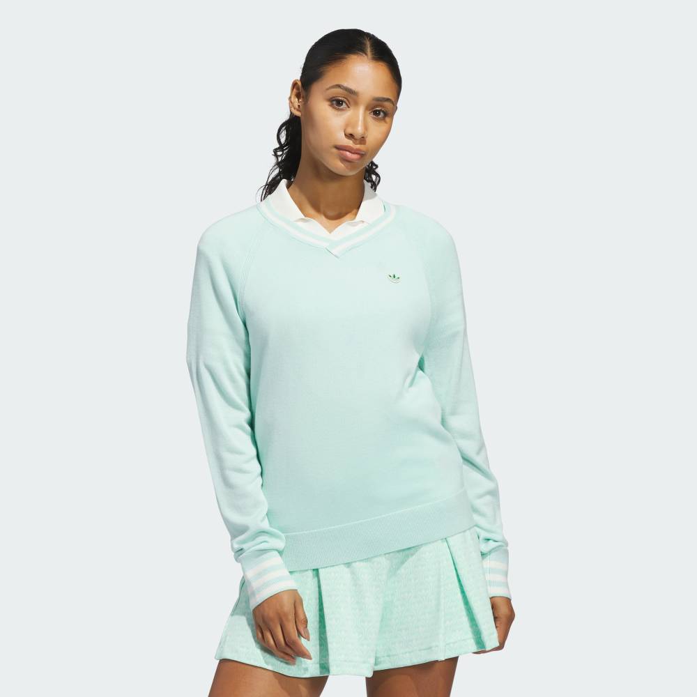 【ポイント10倍 07/15 00:00～07/26 01:59】 【公式】アディダス adidas 返品可 ゴルフ オリジナルス カシミヤ ブレンド セーター パフォーマンス レディース ウェア・服 スウェット（トレーナー） 緑 グリーン KB8606 【PTU】