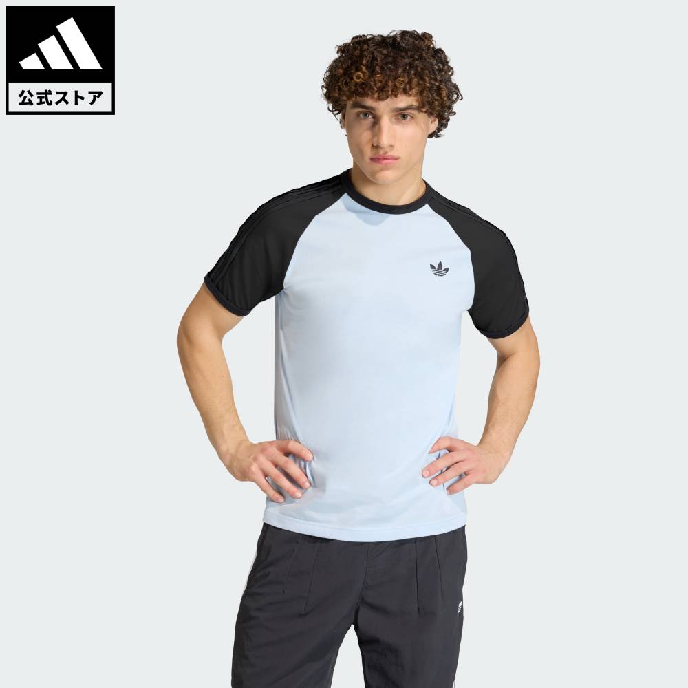 樂天商城 - 【公式】アディダス adidas 返品可 ライフスタイル スリーストライプス Tシャツ オリジナルス メンズ ウェア・服 Tシャツ 青 ブルー KE2423