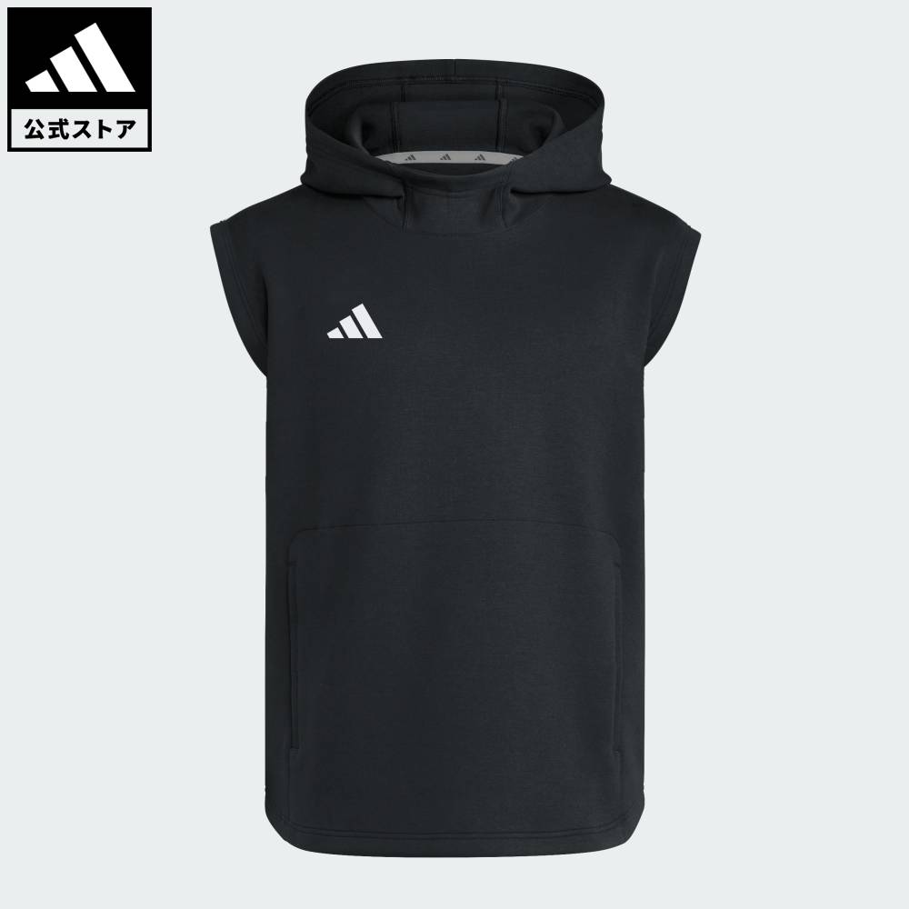 ADIDAS - 【公式】アディダス adidas 返品可 野球・ベースボール アディゼロ ダグアウト ノースリーブ パーカー パフォーマンス ユニセックス ウェア・服 パーカー（フーディー） 黒 ブラック KH4555