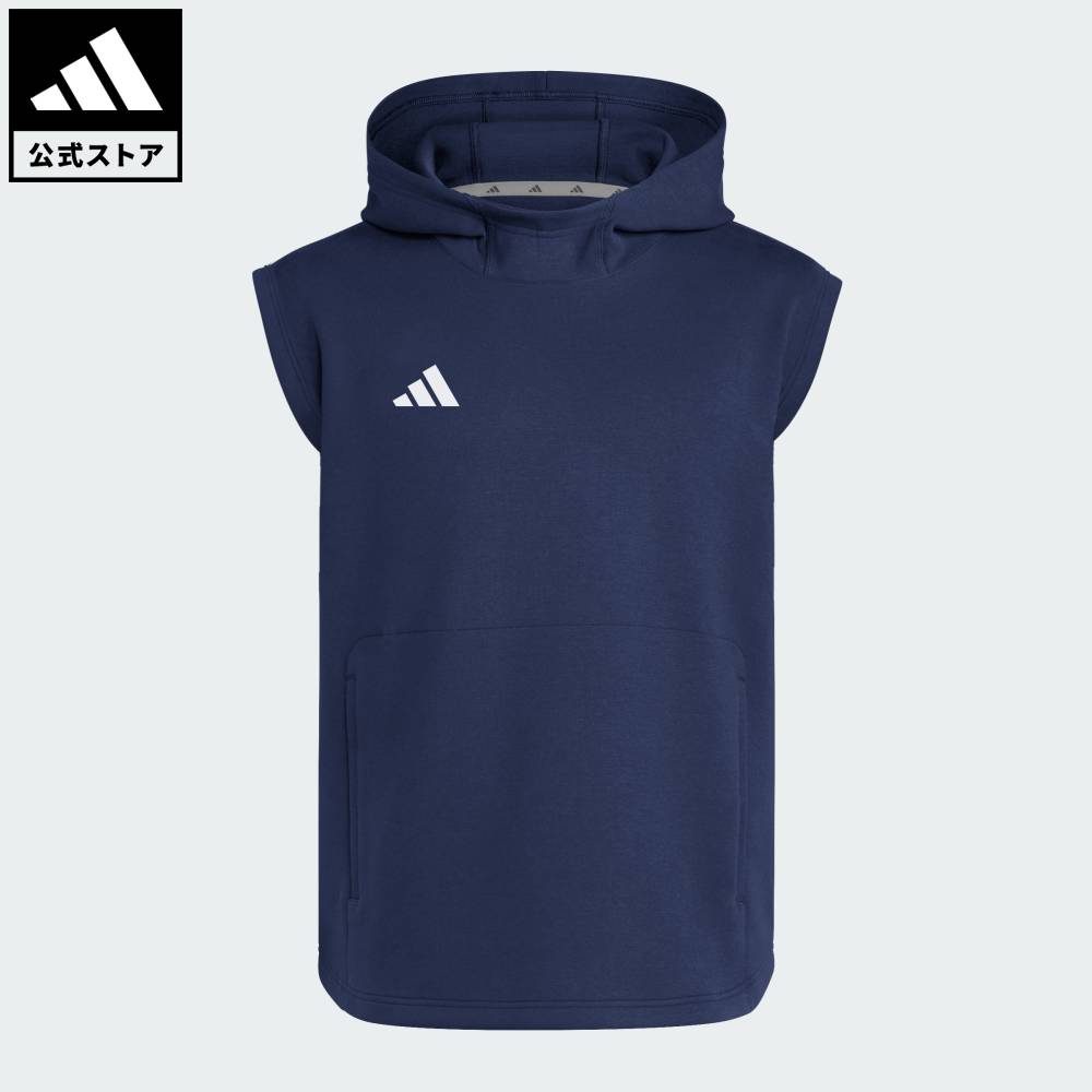ADIDAS - 【公式】アディダス adidas 返品可 野球・ベースボール アディゼロ ダグアウト ノースリーブ パーカー パフォーマンス ユニセックス ウェア・服 パーカー（フーディー） 青 ブルー KH4557