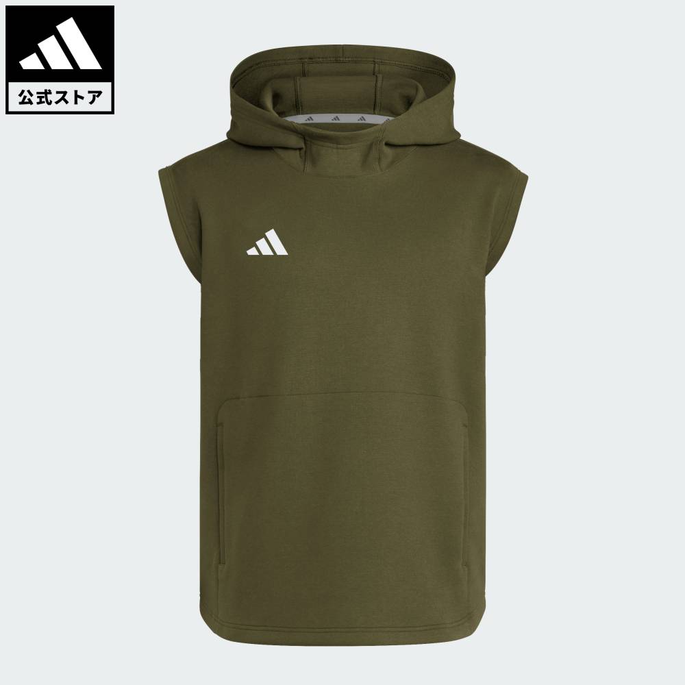 ADIDAS - 【公式】アディダス adidas 返品可 野球・ベースボール アディゼロ ダグアウト ノースリーブ パーカー パフォーマンス ユニセックス ウェア・服 パーカー（フーディー） 緑 グリーン KH4559