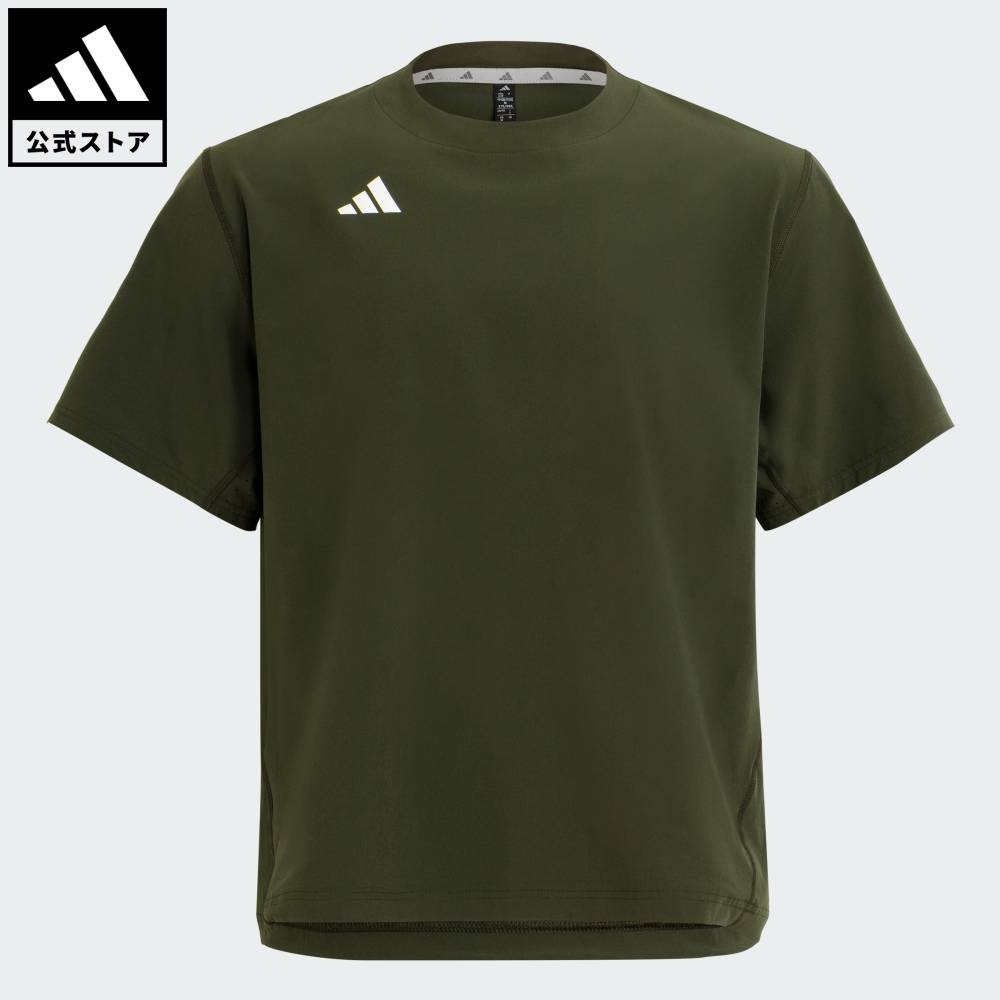 乐天商城 - 【公式】アディダス adidas 返品可 野球・ベースボール アディゼロ ダグアウト 半袖 ウィンド プルオーバー パフォーマンス ユニセックス ウェア・服 Tシャツ 緑 グリーン KR0173