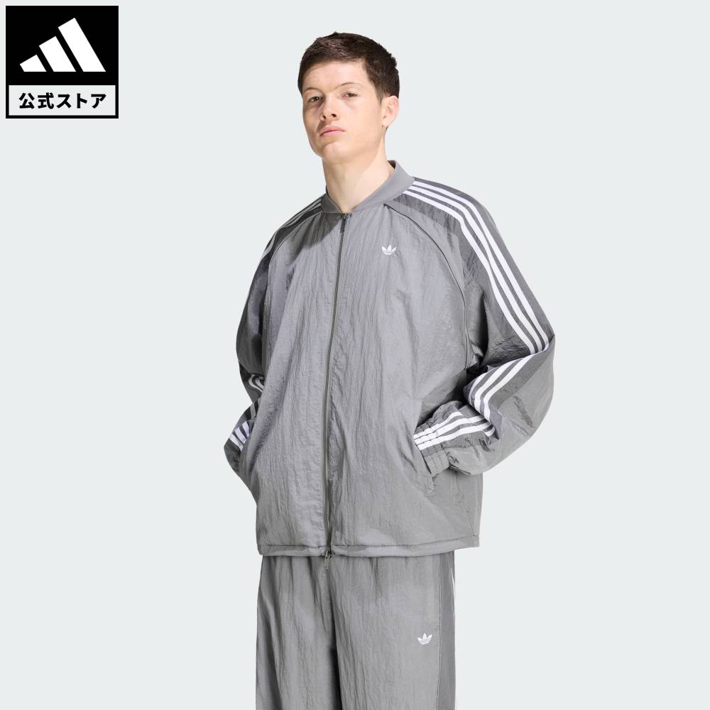 乐天商城 - 【公式】アディダス adidas 返品可 ライフスタイル ADILENIUM シーズン 5 トラックトップ オリジナルス メンズ ウェア・服 ジャージ グレー KX4830