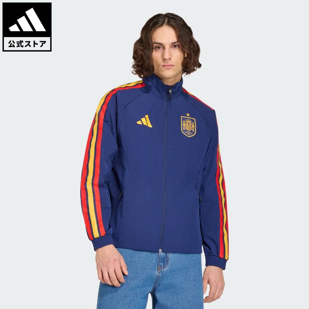 乐天商城 - 【公式】アディダス adidas 返品可 サッカー スペイン代表 ホーム アンセムジャケット パフォーマンス メンズ ウェア・服 ジャージ 青 ブルー JZ2253