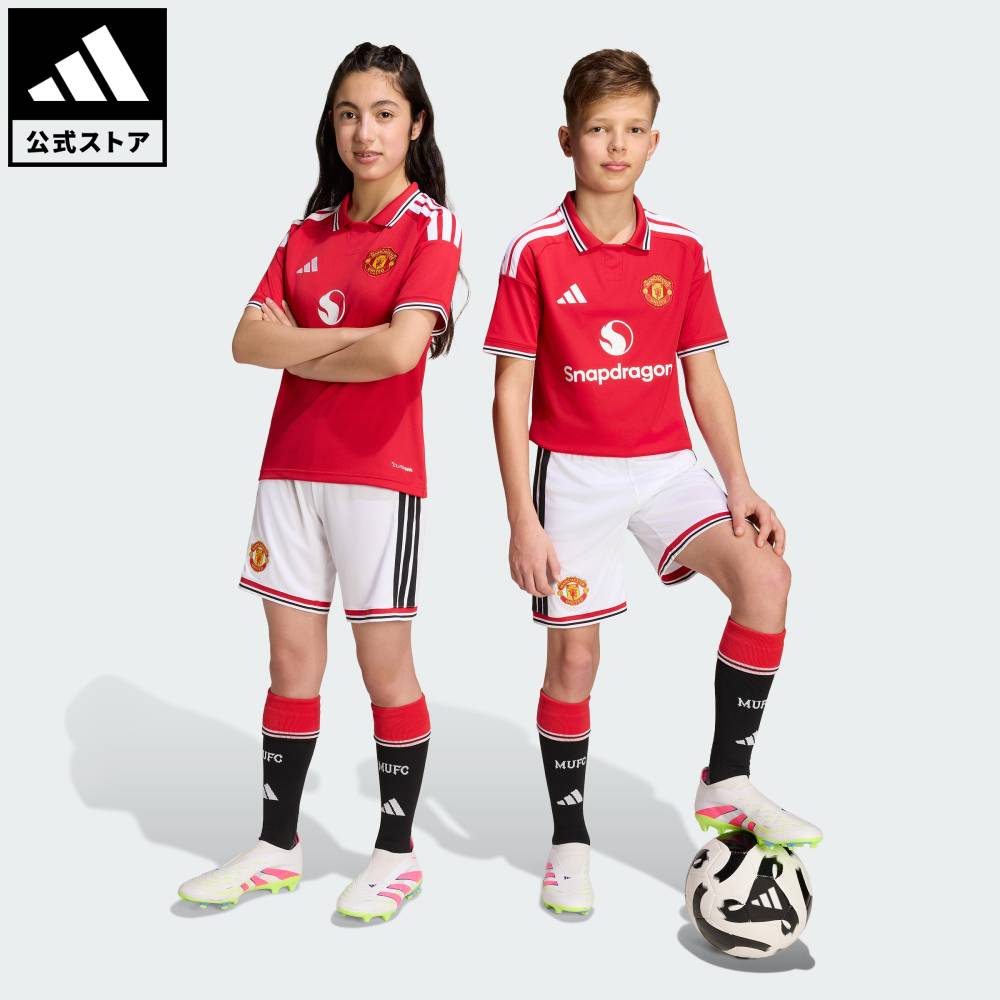 乐天商城 - 【公式】アディダス adidas 返品可 サッカー マンチェスター・ユナイテッド 26/27 ホーム ショーツ キッズ パフォーマンス キッズ／子供用 ウェア・服 ショートパンツ・短パン 白 ホワイト KC4782
