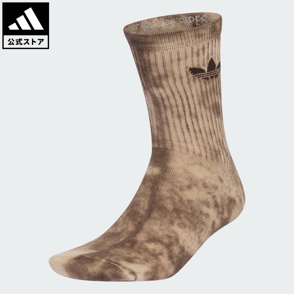 樂天商城 - 【公式】アディダス adidas 返品可 ライフスタイル タイダイ クルーソックス 3足組 オリジナルス ユニセックス アクセサリー ソックス・靴下 白 ホワイト KS9416