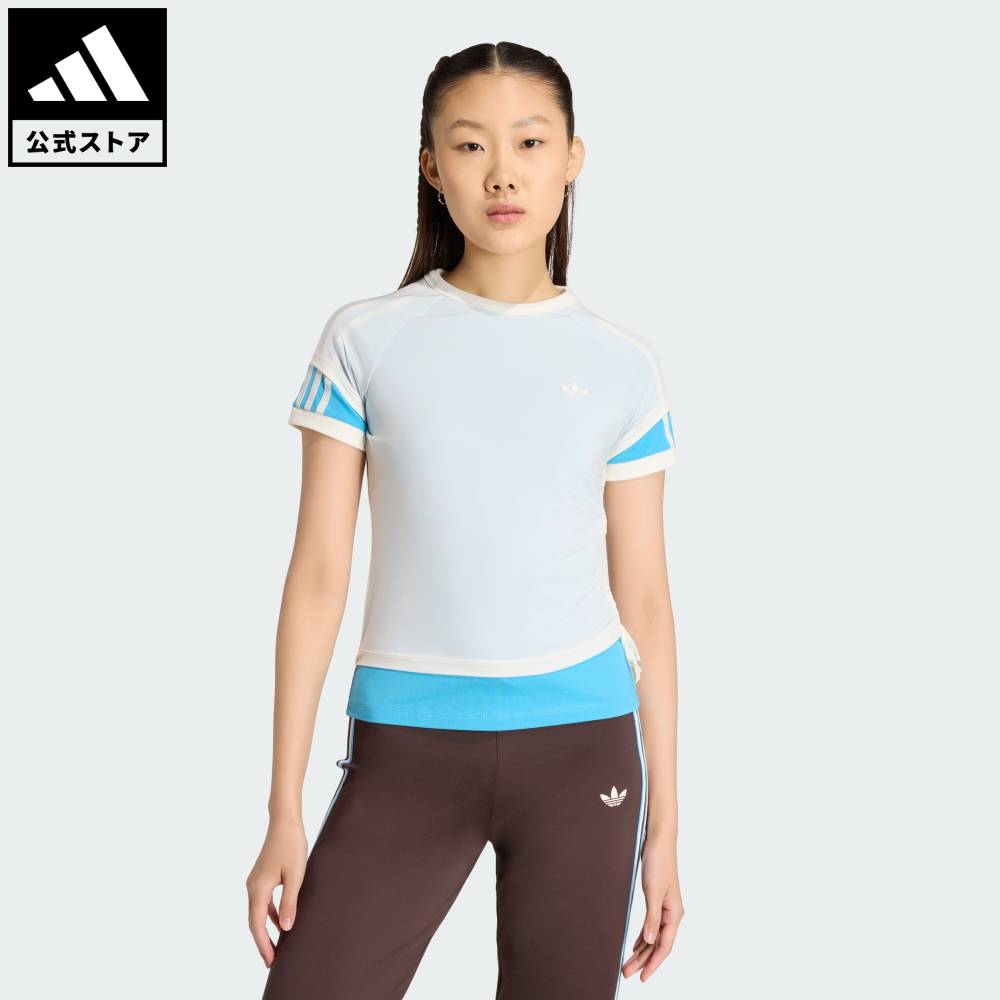 樂天商城 - 【公式】アディダス adidas 返品可 ライフスタイル ダブルレイヤー カリ Tシャツ オリジナルス レディース ウェア・服 シャツ 白 ホワイト KW4527