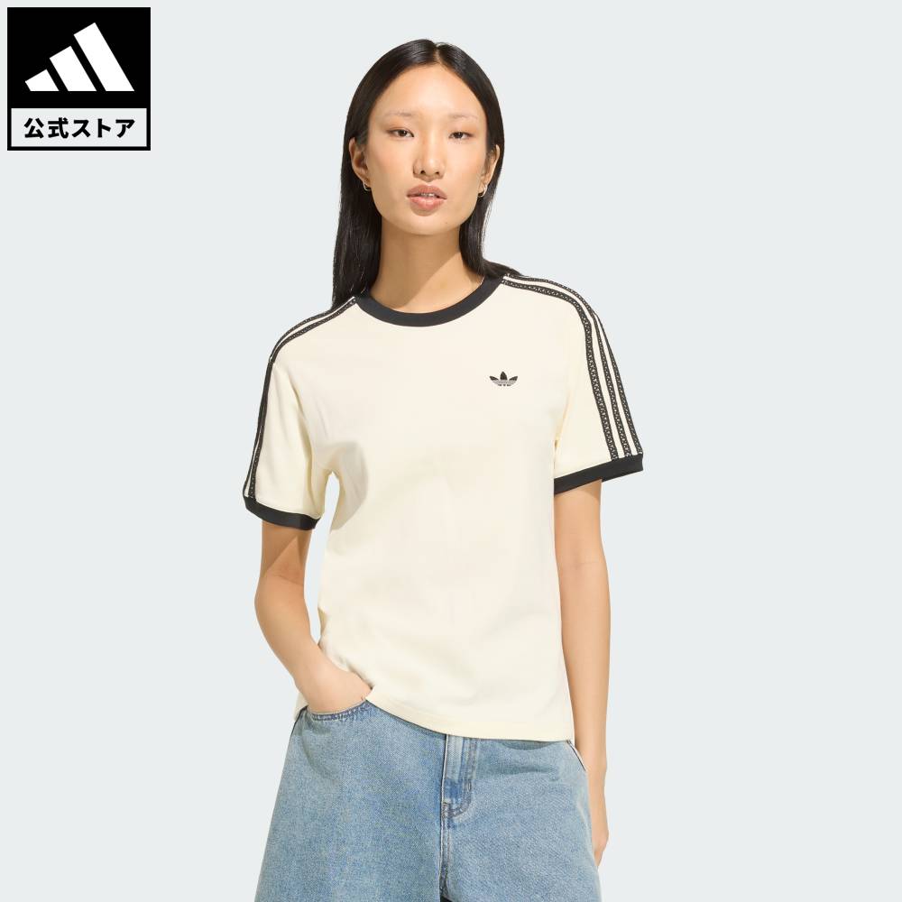 【公式】アディダス adidas 返品可 ソーシャルギフト対象 ライフスタイル スリーストライプス Tシャツ オリジナルス レディース ウェア・服 ベスト 白 ホワイト KX1881