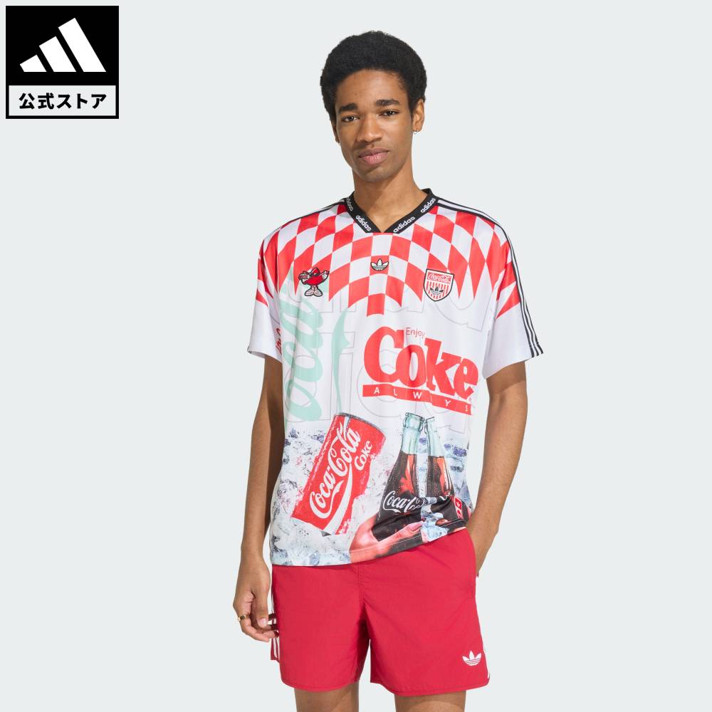 【公式】アディダス adidas 返品可 ソーシャルギフト対象 ライフスタイル MASH-UP JERSEY COCA COLA オリジナルス メンズ ウェア・服 ユニフォーム 白 ホワイト KY2106