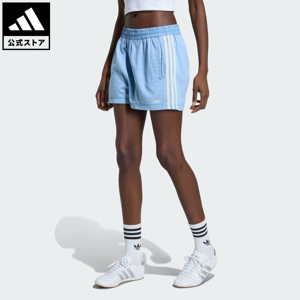 乐天商城 - 【公式】アディダス adidas 返品可 ライフスタイル アディダス オリジナルス サマーグロー デニムショーツ オリジナルス レディース ウェア・服 ショートパンツ・短パン KY3170