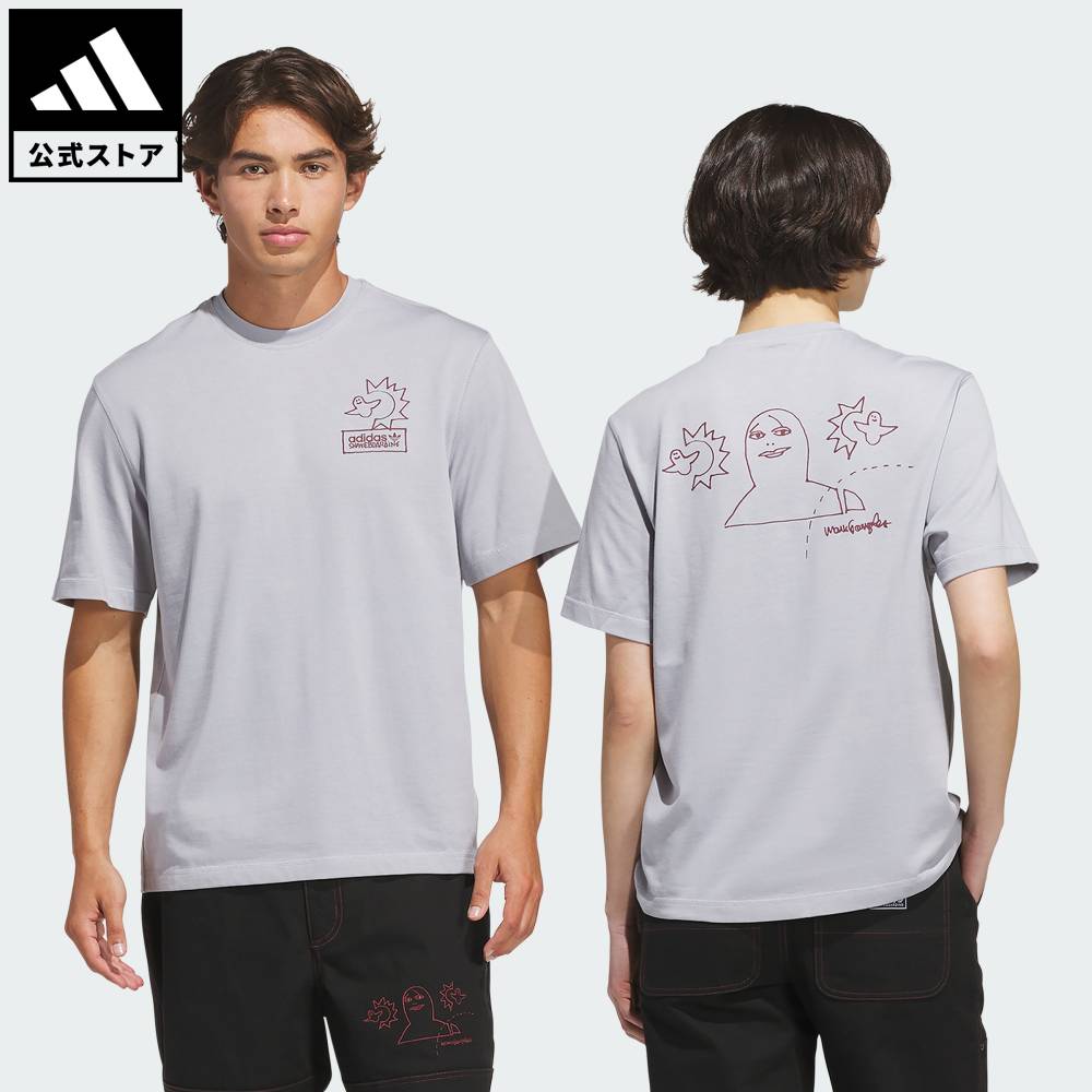 アディダス adidas 返品可 ソーシャルギフト対象 スケートボーディング SKATEBOARDING x MARK GONZALES NOT AMUSED TEE オリジナルス ユニセックス ウェア・服 Tシャツ グレー KQ6268