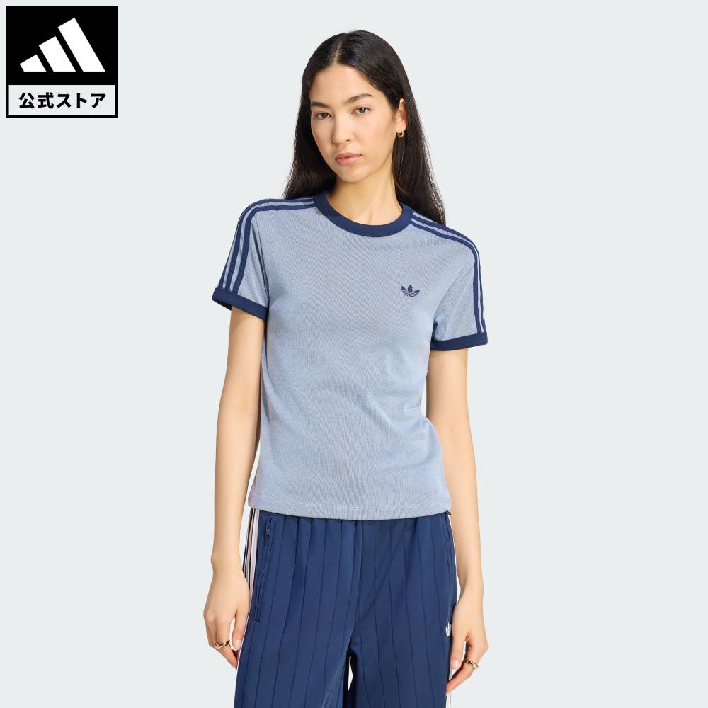 【公式】アディダス adidas 返品可 ソーシャルギフト対象 ライフスタイル ヘザー 3S カリ Tシャツ オリジナルス レディース ウェア・服 Tシャツ 青 ブルー KS6790