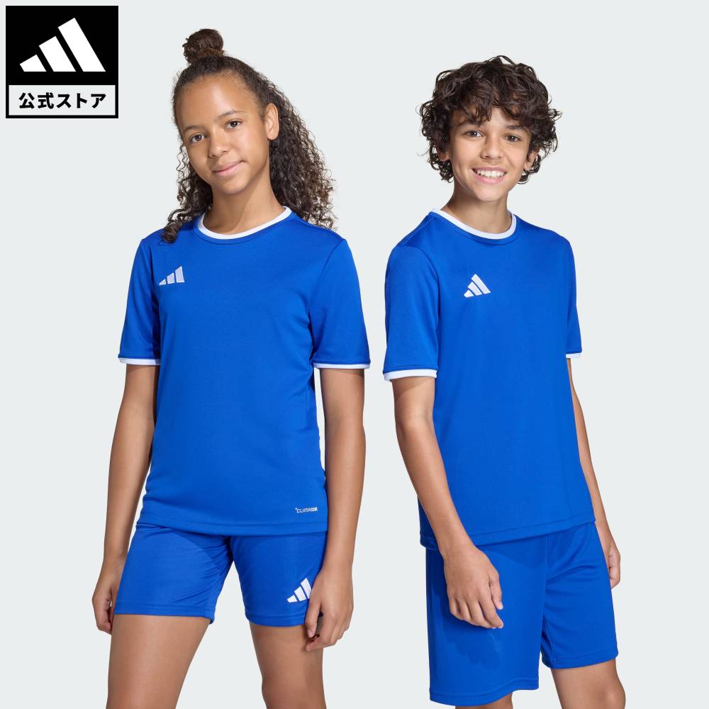 Brand：パフォーマンスSports：サッカーCategory：ウェア・服【28cg】【color:ブルー】【size:130】 【size:140】 【size:150】 【size:160】 スポーツブランドアディダス公式ショップキッズ エントラーダ 26 ジャージエントラーダ 26 ジャージーは、ピッチ上でのスタイルとパフォーマンスを追求している。サッカーを愛する人のために作られたこのジャージは、シンプルなデザインで、トールサイズの用意もあり、幅広いレベルの若いプレーヤーにとって最適な一着となっている。涼しく、ドライ。いつでもプレーの準備は万端。クライマクールは汗を吸収して分散させ、涼しくドライで集中できるパフォーマンスをサポート。このジャージはインターロックニットファブリックを使用しているので、子どもがスルーパスしたりシュートを決めたりするときに動作を妨げず、快適に動ける。デザイン面では、クルーネックとアディダス バッジ オブ スポーツの刺しゅうがクラシックな雰囲気を演出する。試合でプレーするときも、チームでトレーニングするときも、この上質なアディダスジャージでサッカーへの情熱を表現しよう。クライマクールテクノロジーを採用し、クールでドライな着心地を実現したレギュラーフィットジャージ。レギュラーフィットクルーネックポリエステル100%クライマクールテクノロジー商品番号：JZ2531色：Royal Blue / Whiteモデル：CQ691・対象：ジュニア（8〜16歳）スポーツ：サッカーテクノロジー：クライマクールSize胸囲うしろ着丈袖丈13014015016074cm80cm86cm93cm46cm51cm56cm61cm20cm21cm22cm24cm※ 上記の数値はそれぞれのサイズにおける製品の寸法を表しています。※ 商品によっては、表示の寸法から若干の誤差（1～2cm）が発生する場合があります。※ 同じサイズでも、製品の素材の特徴やデザインによって着用感が異なる場合があります。Other Color