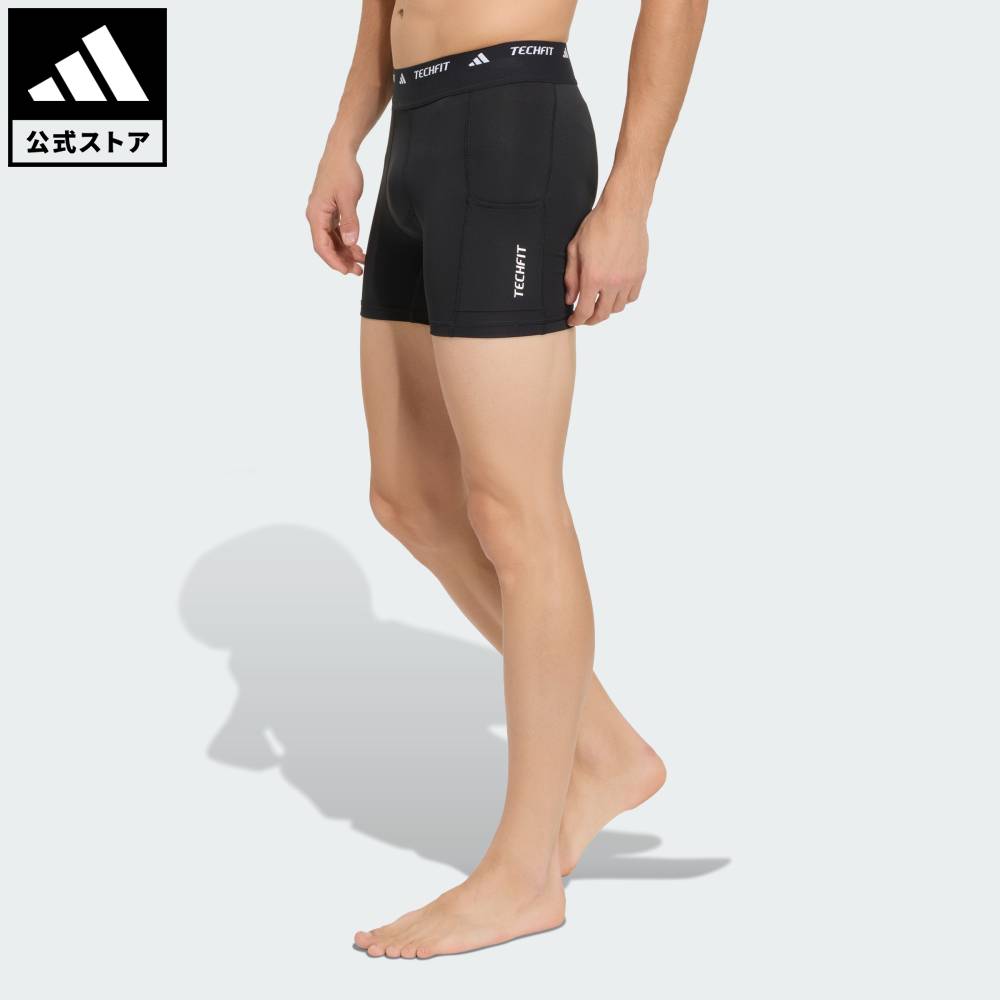 【公式】アディダス adidas 返品可 ソーシャルギフト対象 ジム・トレーニング TECHFIT ハイブリッド インナーパンツ パフォーマンス メンズ ウェア・服 タイツ・レギンス 黒 ブラック KG1822