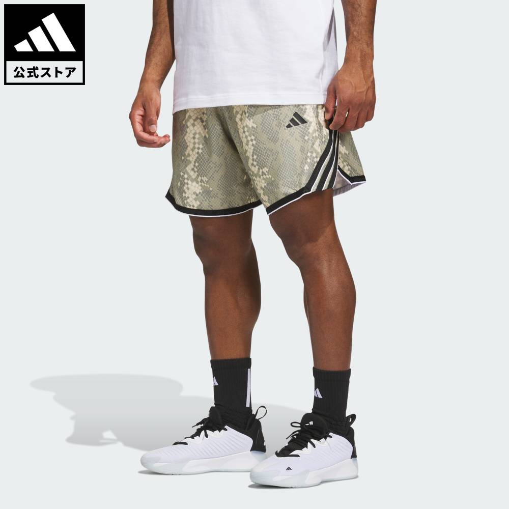 ADIDAS - 【公式】アディダス adidas 返品可 ソーシャルギフト対象 バスケットボール クレイジーライト 全面アニマル柄 ショーツ パフォーマンス ユニセックス ウェア・服 ショートパンツ・短パン ベージュ KG4806