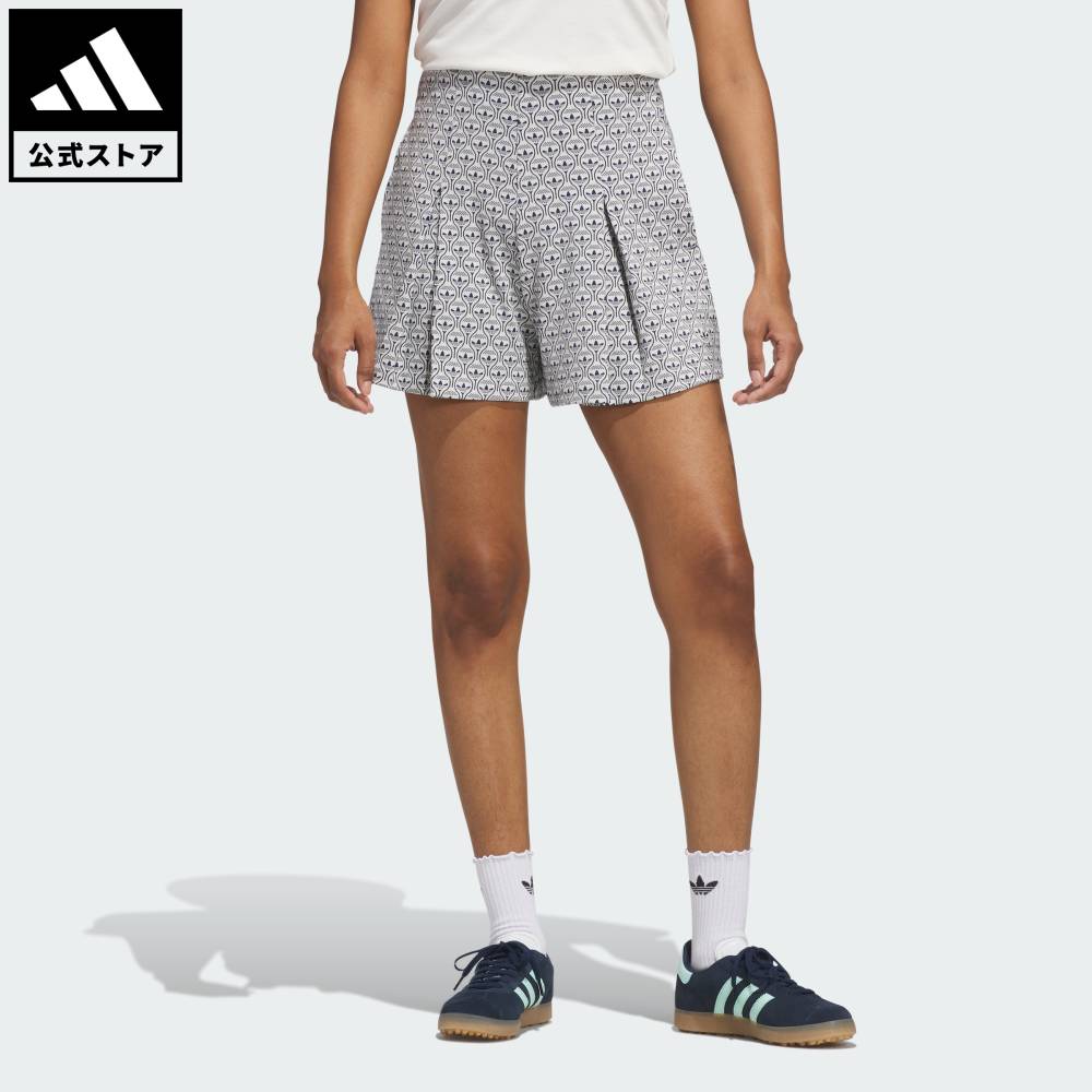 Brand：オリジナルスSports：ゴルフCategory：ウェア・服【30cg】【color:ホワイト】【size:J/XS】 【size:J/S】 【size:J/M】 【size:J/L】 【size:J/XL】 【size:J/2XL】 スポーツブランドアディダス公式ショップオリジナルス オールオーバー スコートオリジナルス オールオーバー スコートは、ゴルフコースに限らずさまざまな場所に着ていける汎用性のあるアイテム。ライフスタイルと機能性をシームレスに融合させた、ティーオフでも、カジュアルな外出でも頼りになるアイテム。ミッドライズのウエストバンドが腰を快適にホールドし、ズレることがないため、気を散らすことなくスイングに集中できる。タイトすぎずルーズすぎないレギュラーフィットなので、幅広いシーンで着用可能。耐久性に優れたトランスファー ニット ジャカード生地が、スタイルと機能性を両立。サイドジップ式ではきやすく、前面に設けられたソフトな折り返しインサートが中央部への圧力を軽減し、プレー中の快適さを高めている。アディダスの反骨的な楽観主義の精神を体現したスコートをはけば、自信を持ってスタイリッシュに一日を過ごすことができる。ルックスにもはき心地にも優れた、革新的なゴルフウェア。ソフトなミッドライズウエストバンドが快適なサポートをもたらすスコート。レギュラーフィットサイドにジップクロージャーメイン素材：ポリエステル91% / ポリウレタン9%、メイン素材：ポリエステル88％ / ポリウレタン12％トランスファー ニット ジャカード構造ミッドライズ ウエストバンド前面にソフトな折り返しインサート商品番号：KH4117色：Chalk White / Night Indigoモデル：MME08スポーツ：ゴルフSizeウエストヒップJ/XSJ/SJ/MJ/LJ/XLJ/2XL57cm61cm65cm69cm72cm78cm91cm95cm99cm103cm106cm112cm総丈：45cm総丈：45cm総丈：46cm総丈：46cm総丈：47cm総丈：48cm※ 上記の数値はそれぞれのサイズにおける製品の寸法を表しています。※ 商品によっては、表示の寸法から若干の誤差（1～2cm）が発生する場合があります。※ 同じサイズでも、製品の素材の特徴やデザインによって着用感が異なる場合があります。Other Color