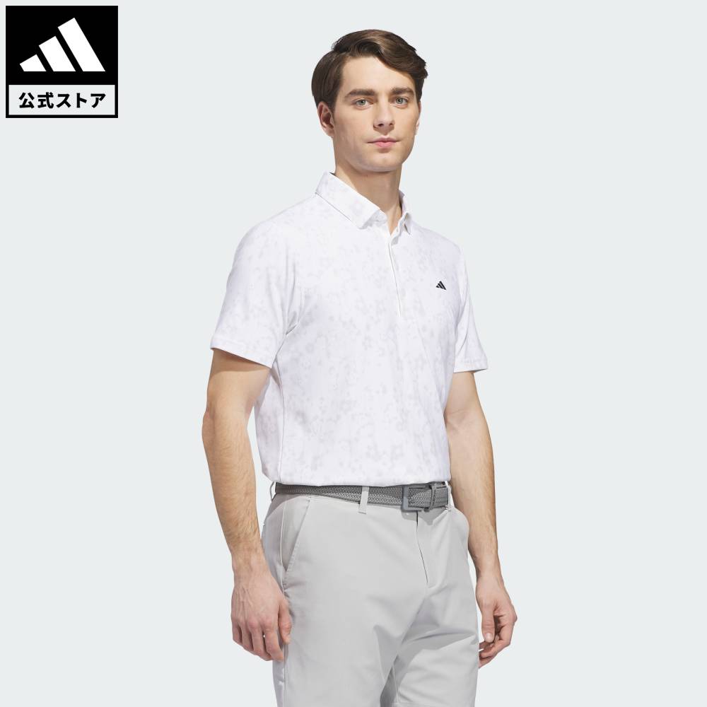 【公式】アディダス adidas 返品可 ソーシャルギフト対象 ゴルフ アルティメット365+ クライマクール バタースパン マイティ ブロッサム プリント ポロシャツ パフォーマンス メンズ ウェア・服 ポロシャツ 白 ホワイト KU1174