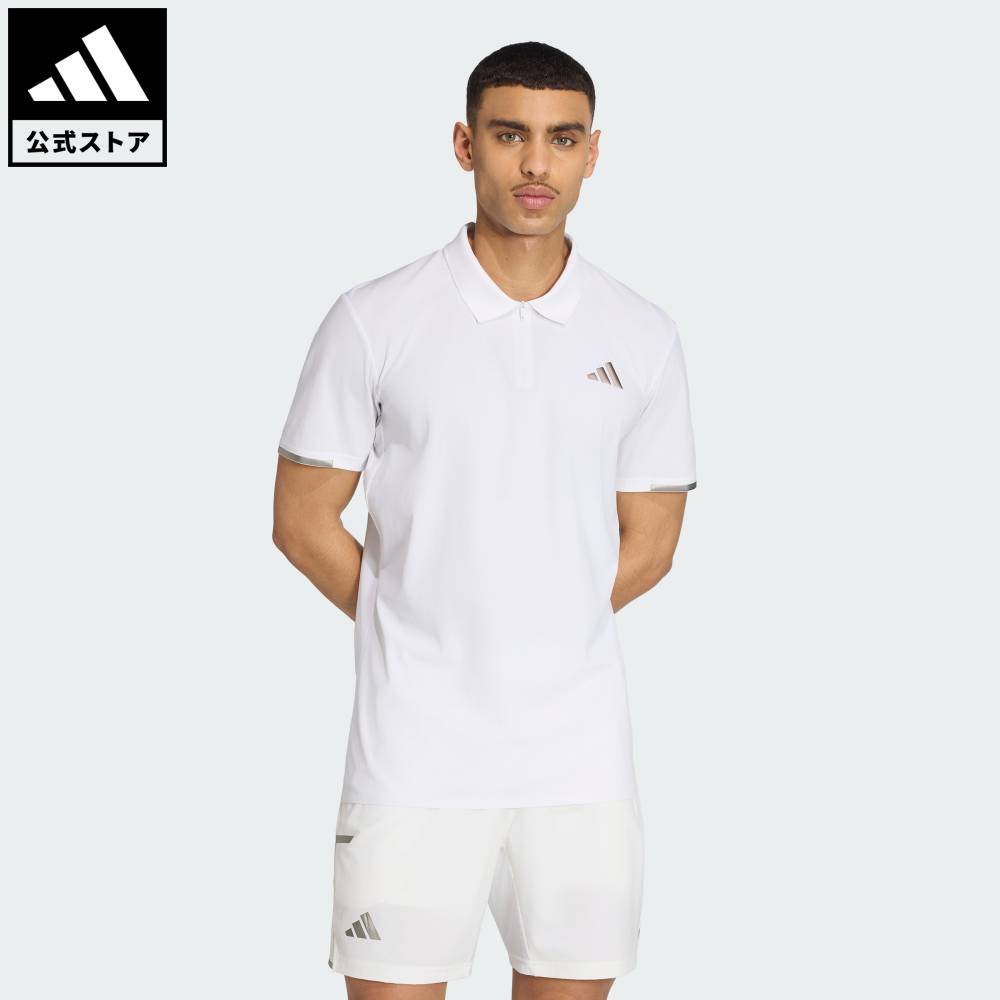 Brand：パフォーマンスSports：テニスCategory：ウェア・服【27cg】【color:ホワイト】【size:J/S】 【size:J/M】 【size:J/L】 【size:J/XL】 【size:J/2XL】 【size:J/3XL】 スポーツブランドアディダス公式ショップテニス クライマクール+ フリーリフト ポロシャツ プロ宇宙探検のスピリットにインスパイアされた、テニス クライマクール+ フリーリフト ポロシャツ プロ。アディダスの先進技術と、テニスアスリートやファン向けの大胆なデザインを組み合わせている。フリーリフトシルエットは動きやすさを追求して設計され、強度の高い試合中もサーブやスイングを自由に繰り出せる。進化したパフォーマンス。クライマクール+は、アディダスのクーリング技術を象徴するイノベーション。肌触りの柔らかなピケ素材で作られたこのポロシャツは、暑さの中でも集中を支える。プレミアムな圧着加工のジップ付きプラケットはすっきりとした仕上がりで使いやすく、メッシュの脇の下のパネルが要所に通気性をプラスする。スリムフィットが身体に沿ってすっきりしたシルエットを生み、パフォーマンスとスタイルに対するアディダスの姿勢を映し出す。試合でもトレーニングでも、快適さとテクニカルな機能性を提供する一枚。高度な冷却を実現するクライマクール+テクノロジーを採用したポロシャツ。スリムフィットジップナイロン57% / ポリエステル43%ピケニットファブリッククライマクール+テクノロジー商品番号：KF5004色：Whiteモデル：IR289スポーツ：テニステクノロジー：ヒートレディ クライマクールSize胸囲うしろ着丈袖丈J/SJ/MJ/LJ/XLJ/2XLJ/3XL93cm98cm100cm105cm111cm118cm70cm71cm71cm72cm74cm76cm21cm22cm22cm23cm24cm25cm※ 上記の数値はそれぞれのサイズにおける製品の寸法を表しています。※ 商品によっては、表示の寸法から若干の誤差（1～2cm）が発生する場合があります。※ 同じサイズでも、製品の素材の特徴やデザインによって着用感が異なる場合があります。
