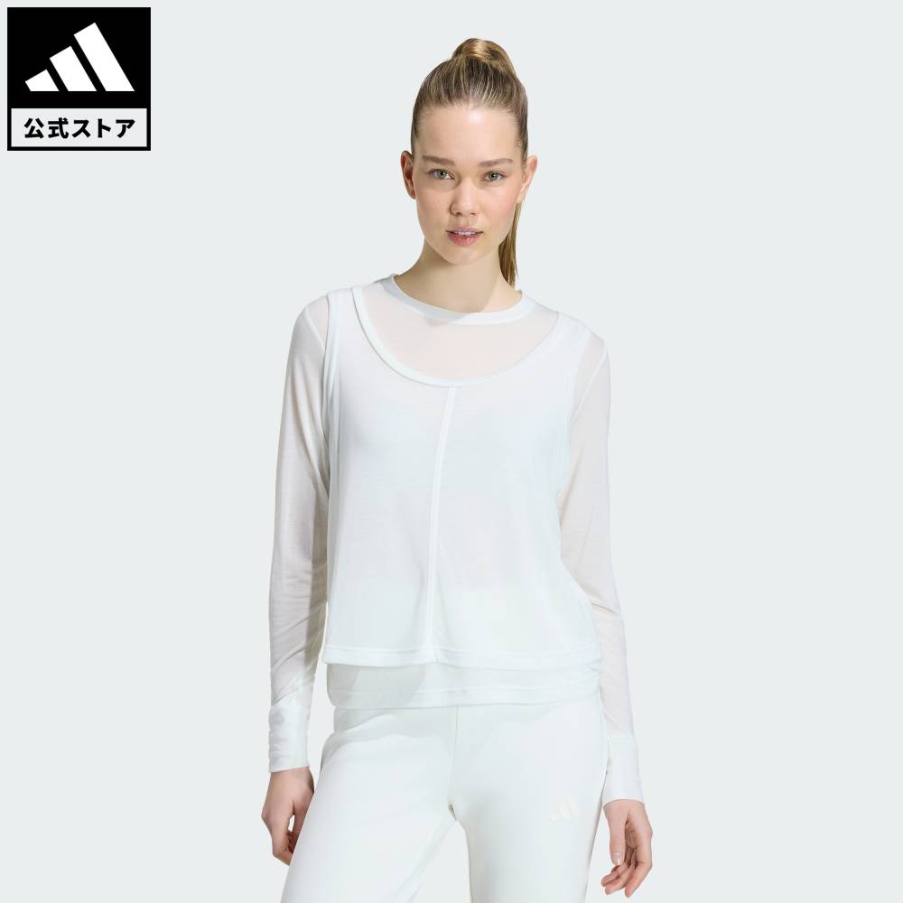 【ポイント20倍 10/24 20:00～10/30 23:59】 【公式】アディダス adidas 返品可 ソーシャルギフト対象 ライフスタイル SOFT LUX シアー トップス 長袖 スポーツウェア レディース ウェア・服 その他ウェア 白 ホワイト KT0423 【PTU】