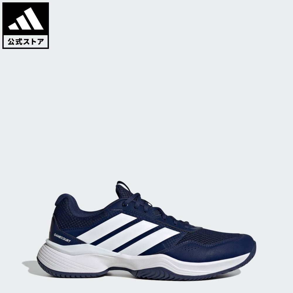 Brand：パフォーマンスSports：テニスCategory：シューズ・靴【28cg】【color:ブルー】【size:24.5cm】 【size:25cm】 【size:25.5cm】 【size:26cm】 【size:26.5cm】 【size:27cm】 【size:27.5cm】 【size:28cm】 【size:28.5cm】 【size:29cm】 スポーツブランドアディダス公式ショップゲームコート 3 オールコート テニス / GameCourt 3 All Court Tennisアディダス ゲームコート3 オールコート テニスを履いて、自信を持って踏むだそう。安定性と快適さを求めるプレイヤーのために作られたこのシューズは、試合や練習セッションを支えてくれる一足。透湿性に優れたメッシュゾーンが足を爽やかな状態に保ち、オーバーレイが耐久性をプラス。前モデルにマイナーチェンジを施した本モデルは、優れたフィット感とロックダウンを実現。1回目のサーブからマッチポイントまであなたのプレーをサポートする。スピーディーでダイナミックな動きをサポートするLightmotionフォームは軽量で、俊敏性と高い反発力を兼ね備えている。このミッドソールが、軽量クッショニングの常識を塗り替えつつ、高い反発性はそのままに新しい履き心地を提供する。非常に耐久性に優れたアディウェアアウトソールが信頼できるグリップ力をプラスし、自由な動きを可能にする。熱可塑性ポリウレタン製のヒールクリップがシャープな横方向への動作時の後ろ足の安定に役立ち、トゥスプリングがダイナミックなスタンスとスムーズな前方への移動をサポートする。クリーンなシルエットと洗練されたブランドロゴが、コートからストリートへとシームレスに移動できる。このシューズは、パフォーマンスとスタイルを両立した頼りになる一足。軽量で高反発な動きを実現するLIGHTFOAMフォームクッショニングを備えたシューズ。レギュラーフィットシューレースクロージャーテキスタイルと合成素材のアッパーテキスタイルソックライナーLIGHTMOTIONミッドソールアディウェア ラバー アウトソール商品番号：KK0716色：Dark Blue / Cloud White / Core Blackモデル：OQW14スポーツ：テニステクノロジー：LIGHTMOTIONOther Color