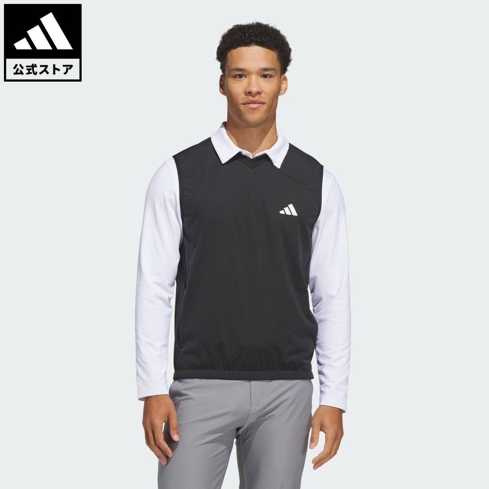 【公式】アディダス adidas 返品可 ゴルフ パッカブル Vネック ベスト パフォーマンス メンズ ウェア・服 ジャケット 黒 ブラック KG7104