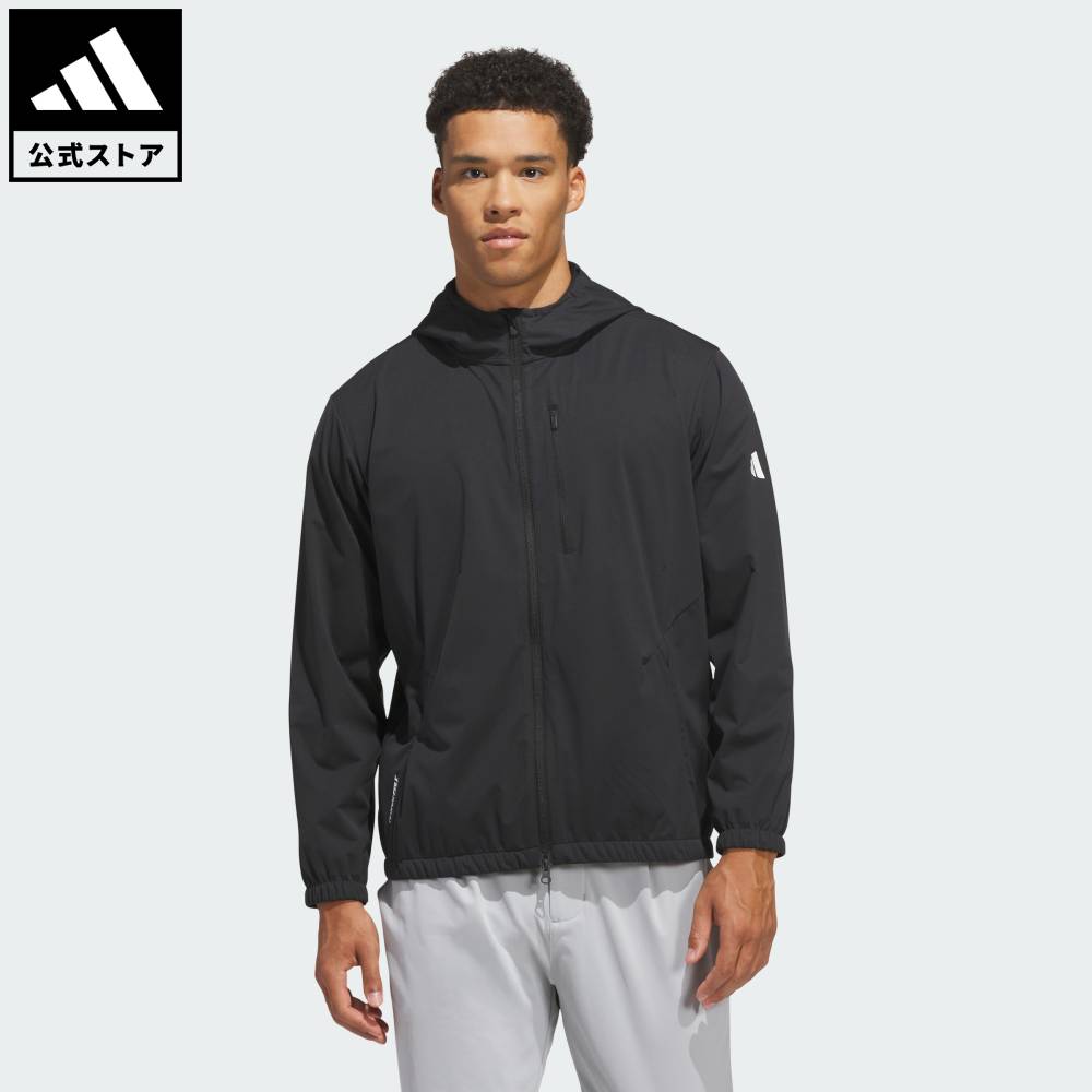【公式】アディダス adidas 返品可 ゴルフ ウーブン パッカブル ジャケット パフォーマンス メンズ ウェア・服 ジャケット 黒 ブラック KG7105