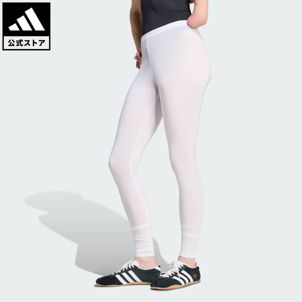 Brand：オリジナルスSports：ライフスタイルCategory：ウェア・服【35cg】【color:ホワイト】【size:J/XS】 【size:J/S】 【size:J/M】 【size:J/L】 【size:J/XL】 【size:J/2XL】 【size:J/3XL】 スポーツブランドアディダス公式ショップADIDAS ORIGINALS BY JENNIE シアー レギンスADIDAS ORIGINALS BY JENNIE シアー レギンスは、アディカラー スポーツのエネルギッシュな世界観を表現した一着。K-POPスター、ジェニーとのコラボレーションから生まれたこのレギンスは、トレンド感のあるシルエットにエッジを効かせた、今のスタイルにマッチするデザイン。素肌に心地よくなじむプレーンニットのシアー素材を使用。身体にフィットするタイトなシルエットで、快適なはき心地とスタイリッシュなルックを両立する。ミッドライズのウエストバンドが、デイリーに頼れるフィット感と安心感のあるはき心地を提供。ロング丈のデザインは、お気に入りのフットウェアともぴったり。内側の小さなポケットには、ジェニー × アディダスの特別なメタルピンをさりげなくあしらっている。脚に沿って配したスリーストライプスのプリントが、デザインにスポーティーなアクセントをプラス。どこへ行っても存在感のあるスタイルを演出する。カジュアルな外出から友だちとの集まりまで活躍する一着。現代的なデザインとアディダスらしい前向きなムードを融合し、コーディネートの主役になるレギンス。タイトなフィット感で快適さとスタイルを両立させた、スタイリッシュなシアーレギンス。タイトフィットミッドライズウエスト主素材：ナイロン87% / ポリウレタン13%プレーンニットファブリックロング丈ジェニーxアディダスのメタルピン商品番号：LD4971色：Whiteモデル：CC816スポーツ：ライフスタイルSizeウエスト股下股上ヒップ裾回りJ/XSJ/SJ/MJ/LJ/XLJ/2XLJ/3XL53cm57cm61cm65cm68cm75cm79cm78cm79cm80cm80cm80cm81cm81cm22cm22cm22cm23cm23cm24cm25cm63cm67cm71cm75cm78cm84cm87cm17cm18cm18cm19cm19cm19cm20cm※ 上記の数値はそれぞれのサイズにおける製品の寸法を表しています。※ 商品によっては、表示の寸法から若干の誤差（1～2cm）が発生する場合があります。※ 同じサイズでも、製品の素材の特徴やデザインによって着用感が異なる場合があります。Other Color
