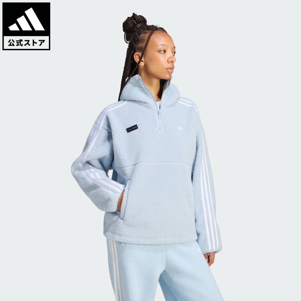 【公式】アディダス adidas 返品可 ソーシャルギフト対象 ライフスタイル ADIDAS ORIGINALS BY JENNIE フリース パーカー ジャケット オリジナルス レディース ウェア・服 パーカー（フーディー） 青 ブルー LD8925