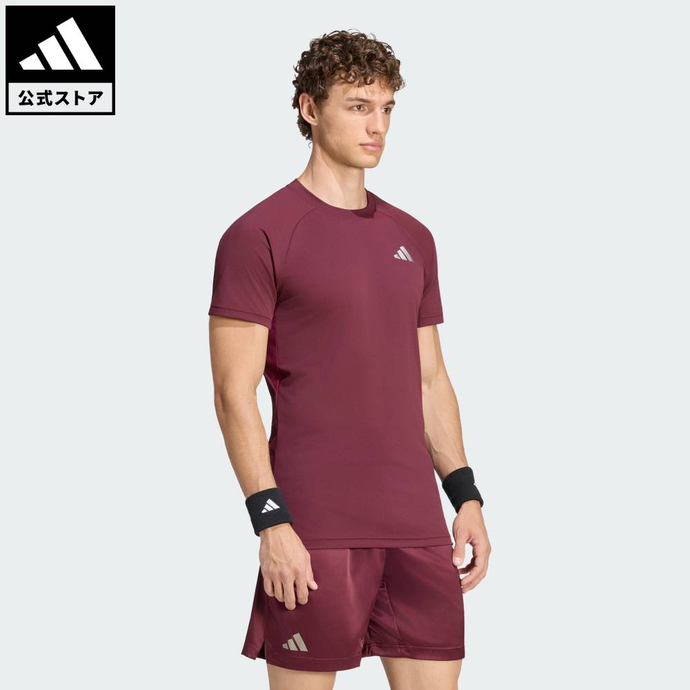 Brand：パフォーマンスSports：テニスCategory：ウェア・服【32cg】【color:バーガンディ】【size:J/S】 【size:J/M】 【size:J/L】 【size:J/XL】 【size:J/2XL】 スポーツブランドアディダス公式ショップテニス クライマクール+ フリーリフト Tシャツ プロテニス クライマクール+ フリーリフト Tシャツ プロでコートに立とう。90年代ニューヨークのナイトライフの活気にインスパイアされ、スタイルとパフォーマンスの両方を求めるアスリートのために作られたアイテム。アイコニックなアディダスのシルエットとモダンイノベーションを融合。高度なパフォーマンスを実現。アディダスの誇る革新的な冷却技術「クライマクール+」を搭載。吸湿発散性と速乾性に優れた生地が汗をコントロールし、ドライで快適な着心地を提供。メッシュの脇の下のパネルと背面のレーザーカットのミシン目が通気性を向上させ、特別にデザインされたエリアが肌に瞬時に涼しさを実現。フリーリフトのデザインは動きの幅を広げ、気を散らすことなくサーブやボレーが可能。スリムフィットがボディにぴったりフィットし、装飾を削ぎ落したスタイルでありながら、胸のパフォーマンスロゴがルックスを完成させる。アディダスが届けるのは、テニスの未来をリードし、大胆で力強く勝つためにプレーする人のために作られたTシャツ。クライマクール+で高度な冷却効果を実現する、スリムフィットのテニスTシャツ。スリムフィットクルーネックポリエステル100%シングルジャージー生地フリーリフト・アンダーアームパネル優れた吸湿性と速乾性商品番号：KF7389色：Maroonモデル：D3359スポーツ：テニステクノロジー：ヒートレディ クライマクールSize胸囲うしろ着丈袖丈袖口幅J/SJ/MJ/LJ/XLJ/2XL91cm98cm100cm105cm111cm71cm72cm72cm73cm75cm32cm39cm40cm40cm36cm※ 上記の数値はそれぞれのサイズにおける製品の寸法を表しています。※ 商品によっては、表示の寸法から若干の誤差（1～2cm）が発生する場合があります。※ 同じサイズでも、製品の素材の特徴やデザインによって着用感が異なる場合があります。