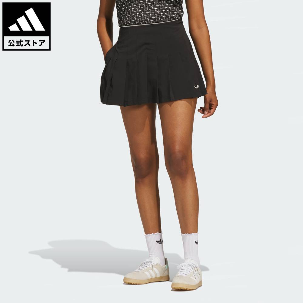 Brand：オリジナルスSports：ゴルフCategory：ウェア・服【36cg】【color:ブラック】【size:J/XS】 【size:J/S】 【size:J/M】 【size:J/L】 【size:J/XL】 【size:J/2XL】 スポーツブランドアディダス公式ショップオリジナルス プリーツスコートゴルフウェアとしても、タウンウェアとしても着られるアディダス オリジナルスのスカート。このプリーツゴルフスコートなら、パットを正確に打ちたいときも、クラブハウスでくつろぐときも、着心地良くおしゃれに見える。ゴルフコースでも街でも役立つ機能的なポケットを前後に備えている。汎用性に優れたゴルフスコート。レギュラーフィットサイドジップクロージャーポリエステル87% / ポリウレタン13%前後にポケットプリーツ商品番号：KS5750色：Blackモデル：KPW13スポーツ：ゴルフSizeウエストヒップJ/XSJ/SJ/MJ/LJ/XLJ/2XL61cm65cm69cm73cm76cm83cm86cm90cm94cm98cm101cm108cm総丈：38cm総丈：39cm総丈：39cm総丈：39cm総丈：39cm総丈：40cm※ 上記の数値はそれぞれのサイズにおける製品の寸法を表しています。※ 商品によっては、表示の寸法から若干の誤差（1～2cm）が発生する場合があります。※ 同じサイズでも、製品の素材の特徴やデザインによって着用感が異なる場合があります。Other Color
