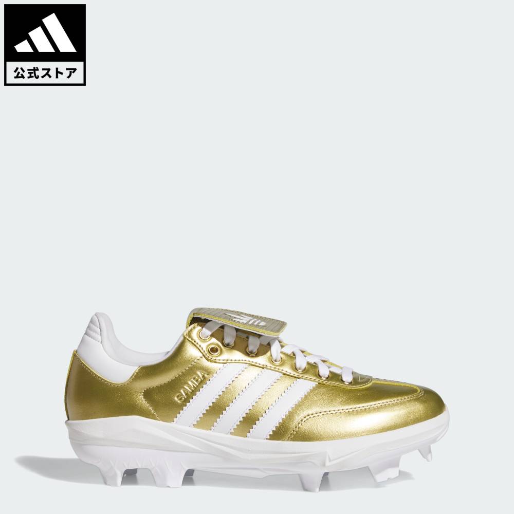 Brand：パフォーマンスSports：野球・ベースボールCategory：シューズ・靴【39cg】【color:ホワイト】【size:25cm】 【size:25.5cm】 【size:26cm】 【size:26.5cm】 【size:27cm】 【size:27.5cm】 【size:28cm】 スポーツブランドアディダス公式ショップサンバ ポリウレタン ベースボール スパイク / Samba TPU Baseball Cleatサンバを象徴するデザインを継承し、現代のベースボールシーンに対応する機能性を備えたサンバ ポリウレタン ベースボール スパイク。流行に左右されないスタイルと進化したパフォーマンスを両立し、伝統と革新を一つにしたアスリートのための一足。ミッドソールにアディダスLightstrikeテクノロジーを搭載。スピードを追求した軽量フォームが、プレー中に反発力のある軽快な履き心地をもたらす。アウトソールとスタッド配置は、人工芝、硬いグラウンド、乾いた天然芝を含むさまざまなグラウンドに対応する。確かなグリップ力を足元に、プレーに集中できる一足。自然なフィット感をかなえるレギュラーフィットを採用し、全力で塁を駆けるときも、守備でゴロに反応するときも安定した足運びをサポート。耐久性を備えたレザーと合成素材のアッパー、そしてしっかりと足を固定するシューレース仕様を採用。快適性、確かなグリップ力、洗練されたスタイルを備え、アディダスが野球に挑む足元を支える。軽量で反発力に優れた履き心地をもたらすLightstrikeテクノロジー搭載の野球用スパイク。レギュラーフィットシューレースレザーと合成素材のアッパーテキスタイルライニングとインソール合成素材のアウトソールさまざまなグラウンドに対応するように設計されたアウトソールとスタッズ商品番号：KH6093色：Cloud White / Gold Metallic / Cloud Whiteモデル：ORM13スポーツ：野球・ベースボールテクノロジー：LIGHTSTRIKE(ライトストライク)Other Color