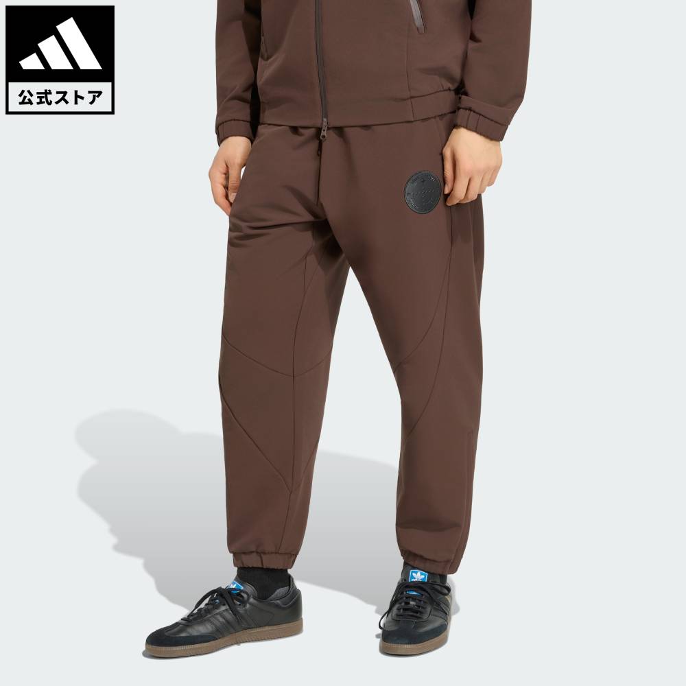 【公式】アディダス adidas 返品可 サッカー T.S.U.F.C. ルーズフィット ソフトシェル フルレングス エラスティックヘム ジッパーパンツ パフォーマンス メンズ ウェア・服 ボトムス ブラウン KV0164