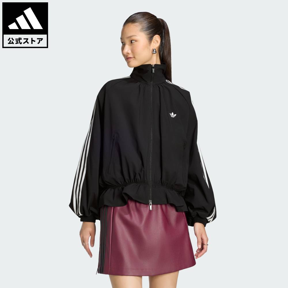 【公式】アディダス adidas 返品可 ソーシャルギフト対象 ライフスタイル ブラウジー オーバーサイズ トラックトップ オリジナルス レディース ウェア・服 ジャージ 黒 ブラック LG4075