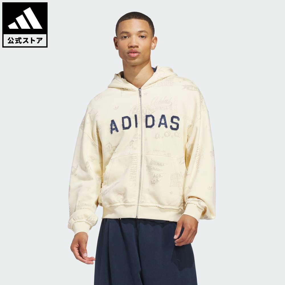 【公式】アディダス adidas 返品可 ソーシャルギフト対象 ライフスタイル オリジナルス AOA フルジップ パーカー オリジナルス ユニセックス ウェア・服 パーカー（フーディー） イエロー KT7889