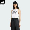【公式】アディダス adidas 返品可 ライフスタイル トレフォイル タンクトップ オリジナルス レディース ウェア・服 タンクトップ 白 ホワイト IP0679 トップス
