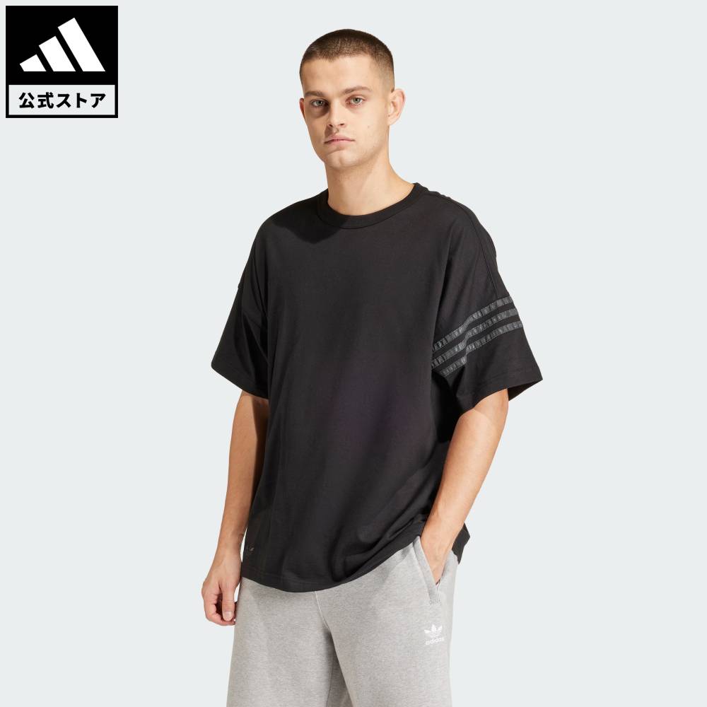 【50%OFFクーポン対象 09/04 20:00～09/11 01:59】 【公式】アディダス adidas 返品可 ライフスタイル ストリート Neuclassic Tシャツ オリジナルス メンズ ウェア・服 Tシャツ 黒 ブラック IR9452 半袖 夏のサムネイル