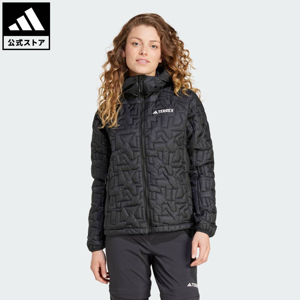 アディダス adidas 返品可 アウトドア テレックス Xperior PrimaLoft ルーズ フィルインサレーテッド フードジャケット アディダス テレックス レディース ウェア・服 ジャケット 黒 ブラック IT3229