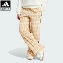 【公式】アディダス adidas 返品可 ライフスタイル コーデュロイ タータン ワイドレッグパンツ オリジナルス レディース ウェア・服 ボトムス ベージュ ...