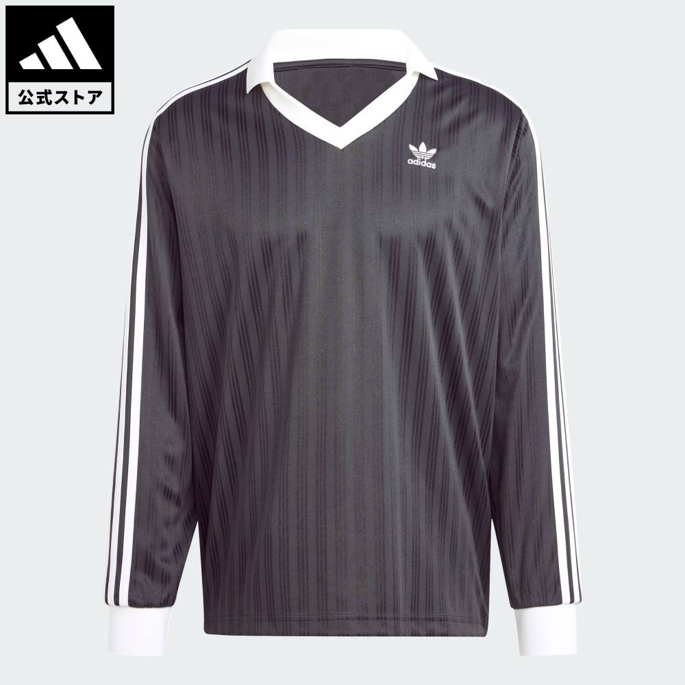 【公式】アディダス adidas 返品可 ソーシャルギフト対象 ライフスタイル アディカラー ピケ サッカー長袖Tシャツ オリジナルス ユニセックス ウェア 服 Tシャツ 黒 ブラック IZ4808 ロンt
