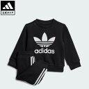【公式】アディダス adidas 返品可 ライフスタイル クルーセット キッズ オリジナルス キッズ/子供用 ウェア・服 ジャージ 黒 ブラック IX5150 ...