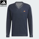 【公式】アディダス adidas 返品可 ゴルフ 【ゴルフ】長袖Vネックセーター パフォーマンス メンズ ウェア・服 スウェット(トレーナー) 青 ブルー HT...