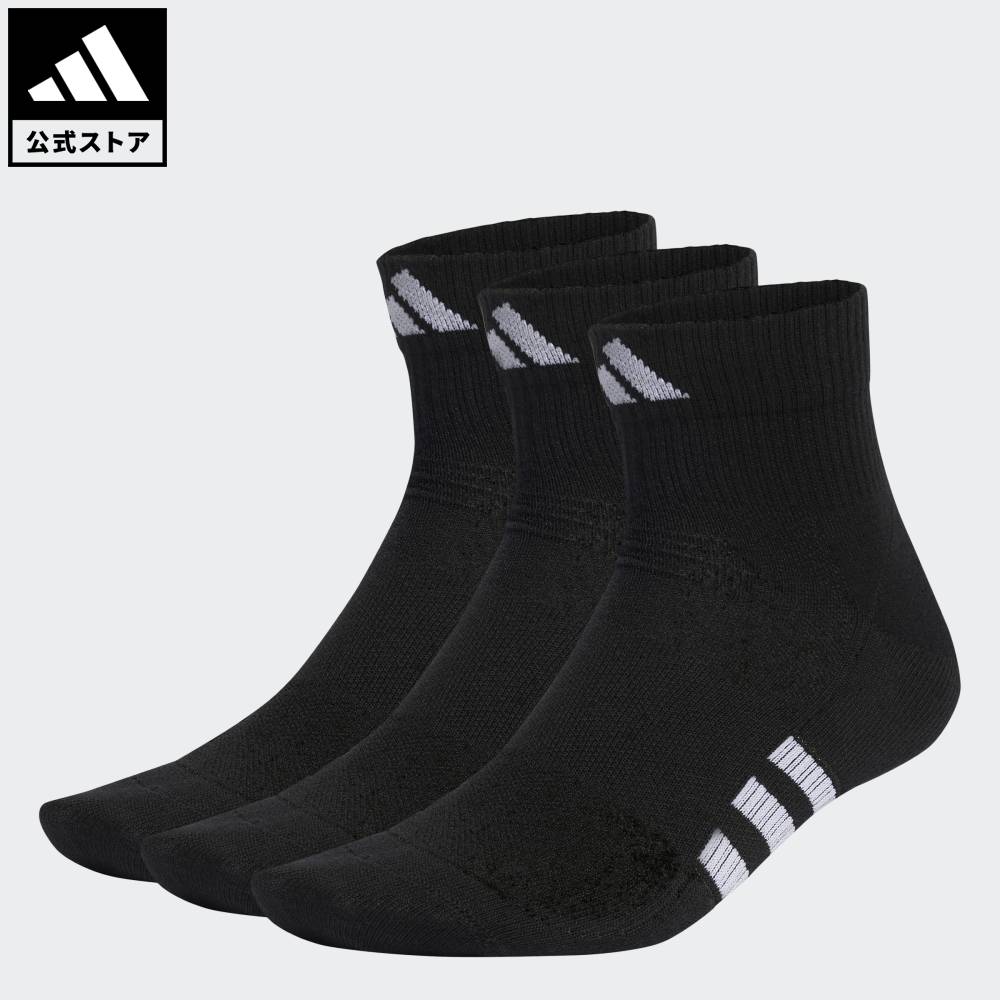 樂天商城 - 【公式】アディダス adidas 返品可 ジム・トレーニング パフォーマンス ライトミッドカットソックス3足組 パフォーマンス ユニセックス アクセサリー ソックス・靴下 黒 ブラック IC9530