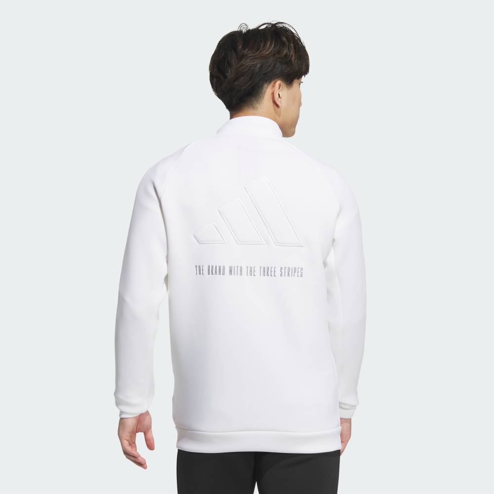 【公式】アディダス adidas 返品可 ゴルフ 【ゴルフ】ダンボールニット バックロゴ 付き フルジップジャケット パフォーマンス メンズ ウェア・服 ジャケット 白 ホワイト IX8363