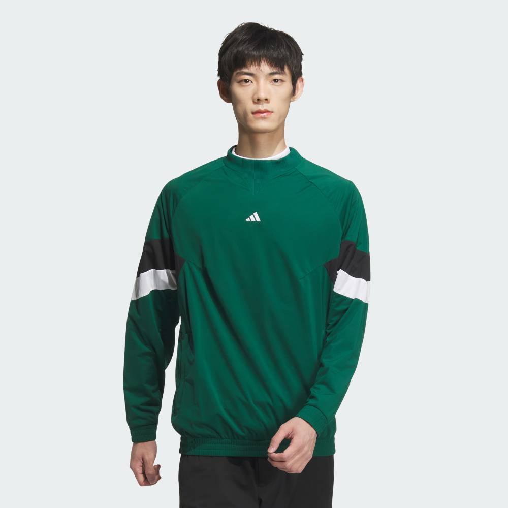 【公式】アディダス adidas 返品可 ゴルフ 【ゴルフ】WIND.RDY アーカイブデザイン サイドジッパ付キ プルオーバー長袖ウィンド パフォーマンス メンズ ウェア・服 ジャケット 緑 グリーン IM7225