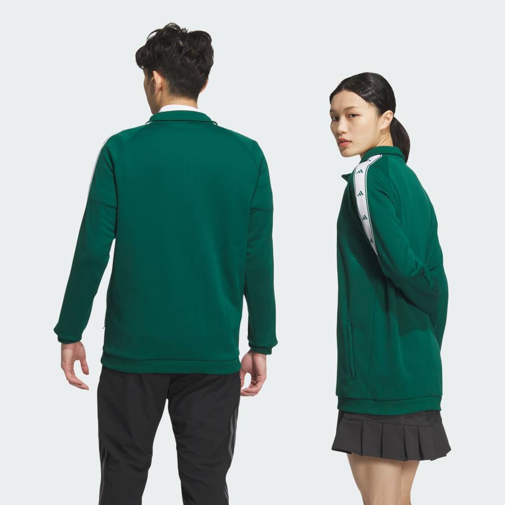 【公式】アディダス adidas 返品可 ゴルフ 【ゴルフ】保温 フリース アーカイブ デボスグラフィック ハーフジップ長袖ジャケット パフォーマンス ユニセックス ウェア・服 ジャケット 緑 グリーン IM7239