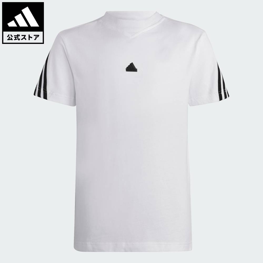 乐天商城 - 【公式】アディダス adidas 返品可 ライフスタイル フューチャー アイコン スリーストライプ Tシャツ スポーツウェア キッズ／子供用 ウェア・服 Tシャツ 白 ホワイト HR6309 半袖