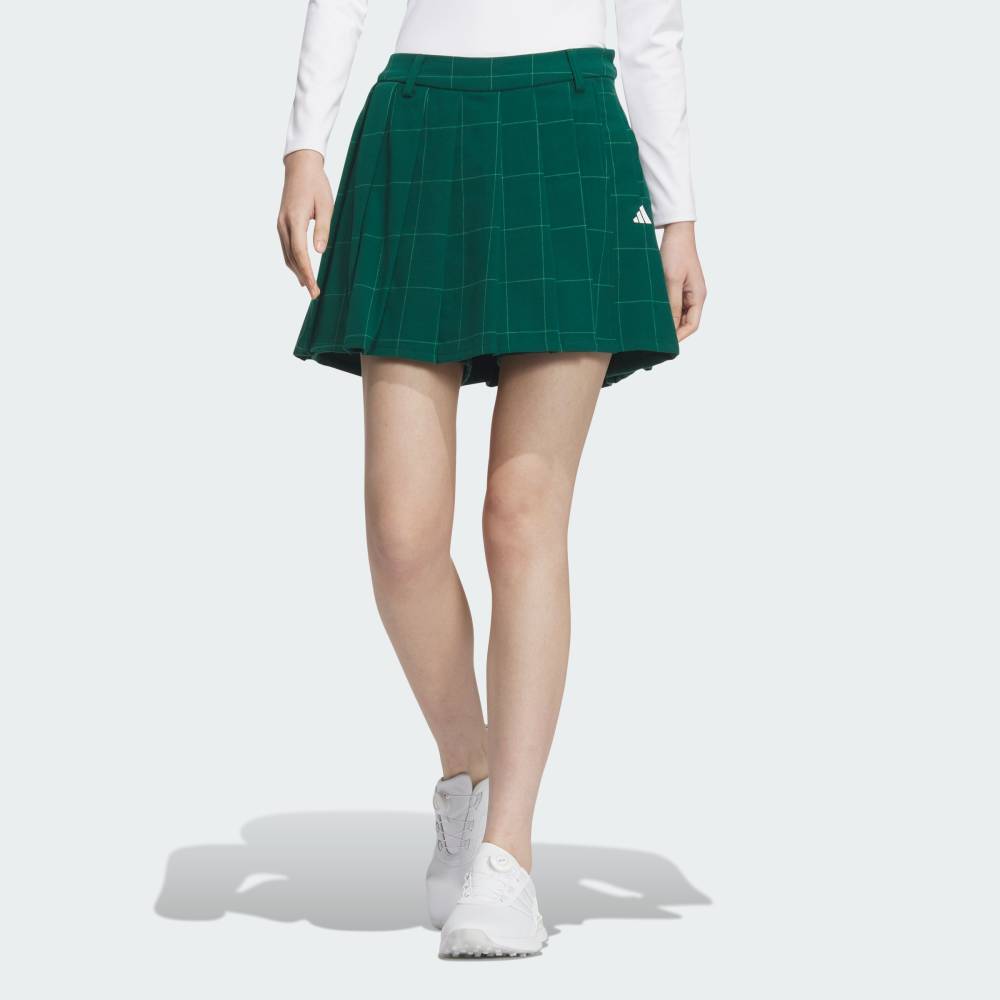 【公式】アディダス adidas 返品可 ゴルフ 【ゴルフ】テクスチャード チェック プリーツスカート ライク ショーツ パフォーマンス レディース ウェア・服 スカート 緑 グリーン IS4770