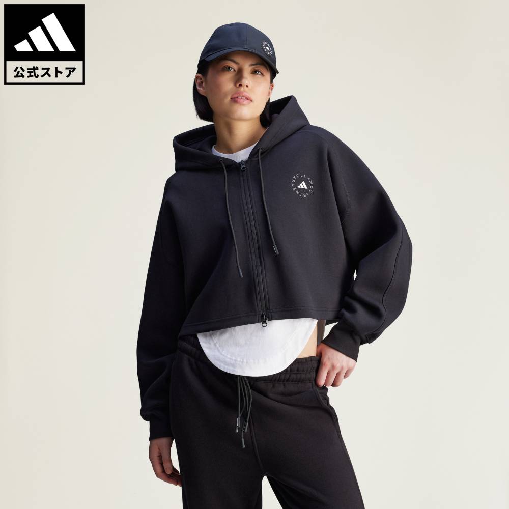 【公式】アディダス adidas 返品可 ライフスタイル adidas by Stella McCartney スポーツウェア クロップドパーカー アディダス バイ ステラマッカートニー レディース ウェア・服 パーカー（フーディー） 黒 ブラック JD8107 トレーナー