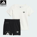 【公式】アディダス adidas 返品可 ライフスタイル ADIDAS DISNEY ミッキーマウス Tシャツセットアップ オリジナルス キッズ/子供用 ウェア・服 ジャージ 白 ホワイト JD0611 上下